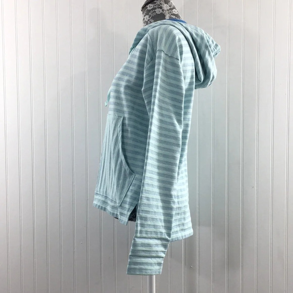 3/$20 Columbia Blue White Striped Melody Spring Hoodie Jacket Womens Medium Zip - Picture 4 of 12
